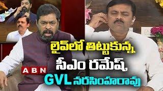 War of Words between CM Ramesh and GVL Narasimha Rao in LIVE  Big Debate with RK  ABN Telugu [upl. by Ylrak133]