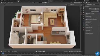 How to make 3d floor plan in Blender  Best method Modeling [upl. by Wilscam]