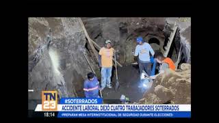 Accidente laboral dejó cuatro trabajadores soterrados [upl. by Nami830]