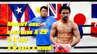 TRY IT YOURSELF Full MANNY PACQUIAO ab workout [upl. by Cirederf]