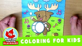 Drums Coloring Page for Kids  Maple Leaf Learning Playhouse [upl. by Ettesoj361]