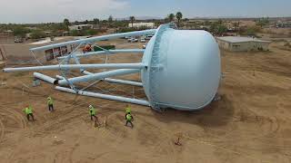 Water Tower Demolition filmed by a drone [upl. by Carbo346]