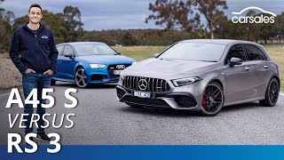 MercedesAMG A45 S 4MATIC v Audi RS 3 Sportback 2020 Comparison Track Test carsalescomau [upl. by Adoree]