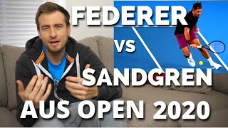 Roger Federer vs Tennys Sandgren Australian Open 2020 Quarter Final Match Analysis [upl. by Grania]