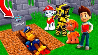 LA MUERTE DE CHASE PAW PATROL EN MINECRAFT 😱 [upl. by Daugherty951]