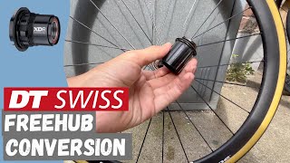 Sram XDR to Shimano HG Freehub Conversion on DT Swiss 1800 Spline [upl. by Arayt]