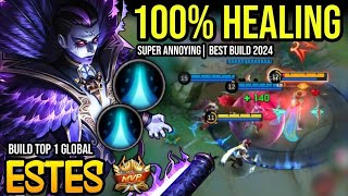 Estes Best Build 2024 And Emblem 2024 Unstoppable  Build Top 1 Global Estes  Mobile Legends MLBB [upl. by Esirrehc]