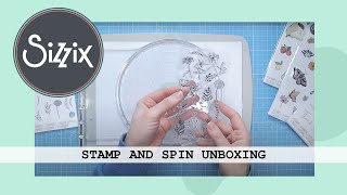 NEW Sizzix Stamp and Spin Unboxing amp First Use [upl. by Akemed]