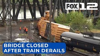 Train derailment shuts down Steel Bridge [upl. by Alissa]