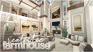 Bloxburg  Realistic Countryside Farmhouse  No Large Plot  Roblox  House Build [upl. by Yenrab]