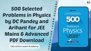 500 Selected Problems in Physics by DC Pandey and Arihant for JEE Mains amp Advanced PDF Download [upl. by Araj]