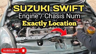 suzuki swift engine number location  suzuki swift chassis number location [upl. by Peppard]