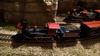 StLoG Vintage HO Tyco Mantua Civil War Train Operating on Mountain Layout of stacked styrofoam [upl. by Garnet341]