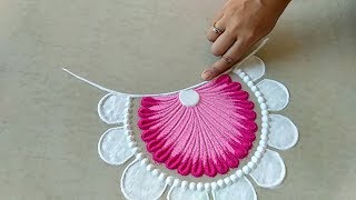 Easy and unique freehand rangoli design [upl. by Phillip]