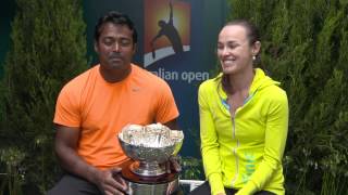 Mixed doubles Martina Hingis and Leander Paes interview  Australian Open 2015 [upl. by Trutko]