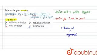 Refer to the given reaction alphaKetoglutaric acid NH4NADPHundersetdehydrogenaseover [upl. by Tabbie]