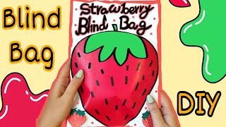 DIY blind bag paper 🍓Strawberry themed🍓 unboxing  tutorial [upl. by Penn135]