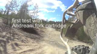 TEST Andreani Fork Cartridge Öhlins BM043 BMW GS [upl. by Jarus229]