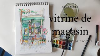 Aquarelle facile une vitrine de magasin à l’aquarelle [upl. by Kimbell]