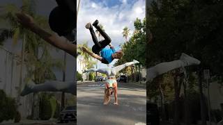 Road Block 🚧⚠️ flips handstand gymnastics tricks parkour [upl. by Wassyngton]