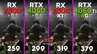 RX 7600 vs RTX 4060 vs RX 7600 XT vs RTX 4060 Ti 8G  Ryzen 5 7600  Tested in 15 games [upl. by Teddi]