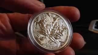 Silver Coin Unboxing 2013 25th Anniversary Of The Silver Maple Leaf High Relief Piedfort [upl. by Noral]