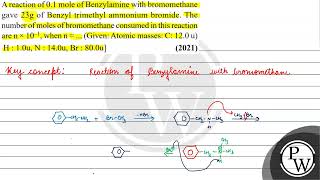 A reaction of 01 mole of Benzylamine with bromomethane gave \ 23 [upl. by Oinesra]