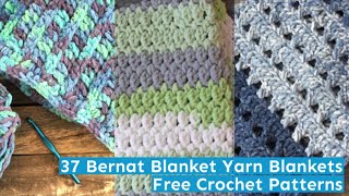 37 Bernat Blanket Yarn Blankets Free Crochet Patterns [upl. by Aitnwahs]