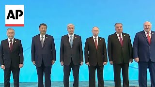 Chinas Xi Jinping Russias Vladimir Putin attend SCO Astana summit [upl. by Wieche728]