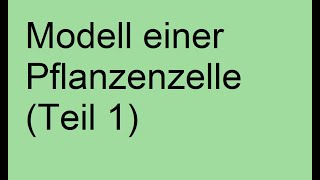 Modell einer Pflanzenzelle Teil 1 [upl. by Howund981]