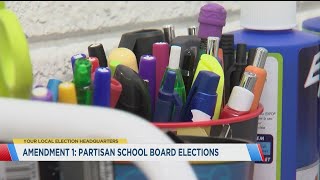 Amendment 1 on the ballot partisan school board elections [upl. by Skelton]