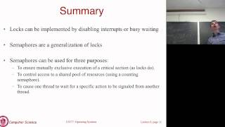 Lecture 8 Semaphores and Monitors [upl. by Anitsirhc]