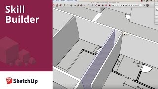 Drawing Interior Walls in SketchUp  Skill Builder [upl. by Ise]