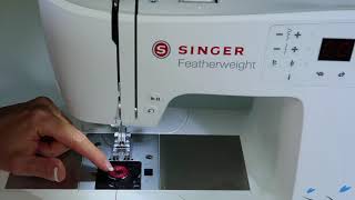 Singer Featherweight C240 6 Inserting the Bobbin [upl. by Annaitsirhc]