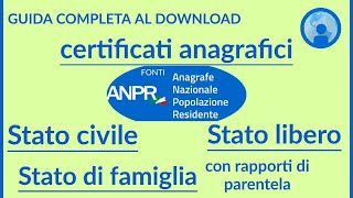 Scaricare il certificato di STATO CIVILE STATO LIBERO E DI FAMIGLIA  Guida completa [upl. by Starinsky]