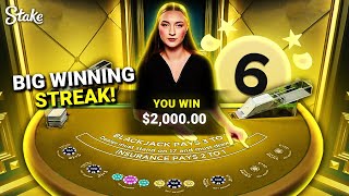 MASSIVE WINNING STREAK ON BLACKJACK [upl. by Lannie]