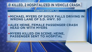 One Killed Two Hospitalized in Yankton Co Crash [upl. by Goldstein176]