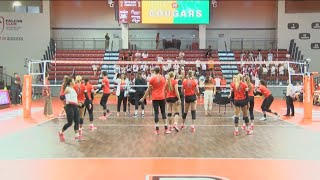 BGSU womens volleyball debuts new floor [upl. by Demah]