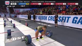 Cody Anderson cleans 2 bodyweight Muscle up and cleans event CrossFit Games 2017 [upl. by Nevek173]