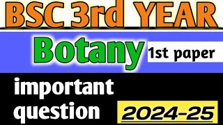 bsc 3rd year botany important questions 202425 bsc botany [upl. by Longan]