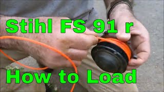 Stihl FS91 R Weed Eater How to Load String [upl. by Zil28]