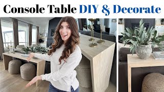 Building A Modern Wood Console Table  DIY amp Decorate With Me 2023 [upl. by Enirehs472]