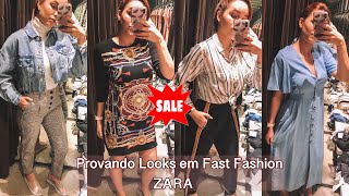 PROVANDO LOOKS EM FAST FASHION  LIQUIDAÇÃO na ZARA  Debora Freitas [upl. by Saint]