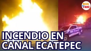 Se registra fuerte incendio en respiradores del canal en Ecatepec noticias [upl. by Gyatt]