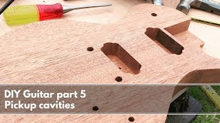 how to route the pickup cavities and make a neck shim  How to make a guitar Part 5 [upl. by Aiam854]