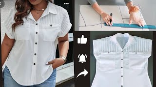 Como Trazar y Coser una Bonita Blusa a la Medida con Cuello para Mujer [upl. by Gunzburg]