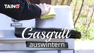 REUPLOAD  TAINO PLATINUM 42 Gasgrill auswintern Gusseisen einbrennen Grill putzen und pflegen [upl. by Lehplar]