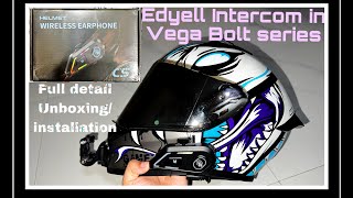 EDYELL Bluetooth intercom installation on VEGA BOLT  EDYELL C5  Best budget intercom under 2000 [upl. by Aztiram206]