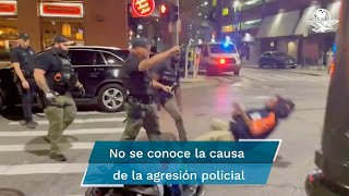 Policía golpea a afroamericano en la cara y lo deja inconsciente [upl. by Sirovart298]