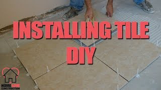 How To Install Ceramic Tile Over A Concrete Slab Home Love Construction DIY [upl. by Ahk869]